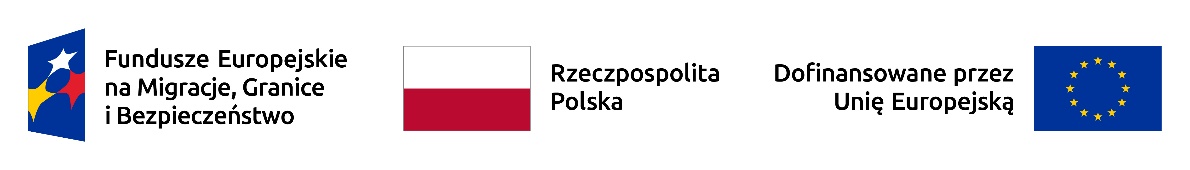 Fundusze Europejskie na Migracje, Granice i Bezpieczeństwo. Rzeczpospolita Polska. Dofinansowane przez Unię Europejską.